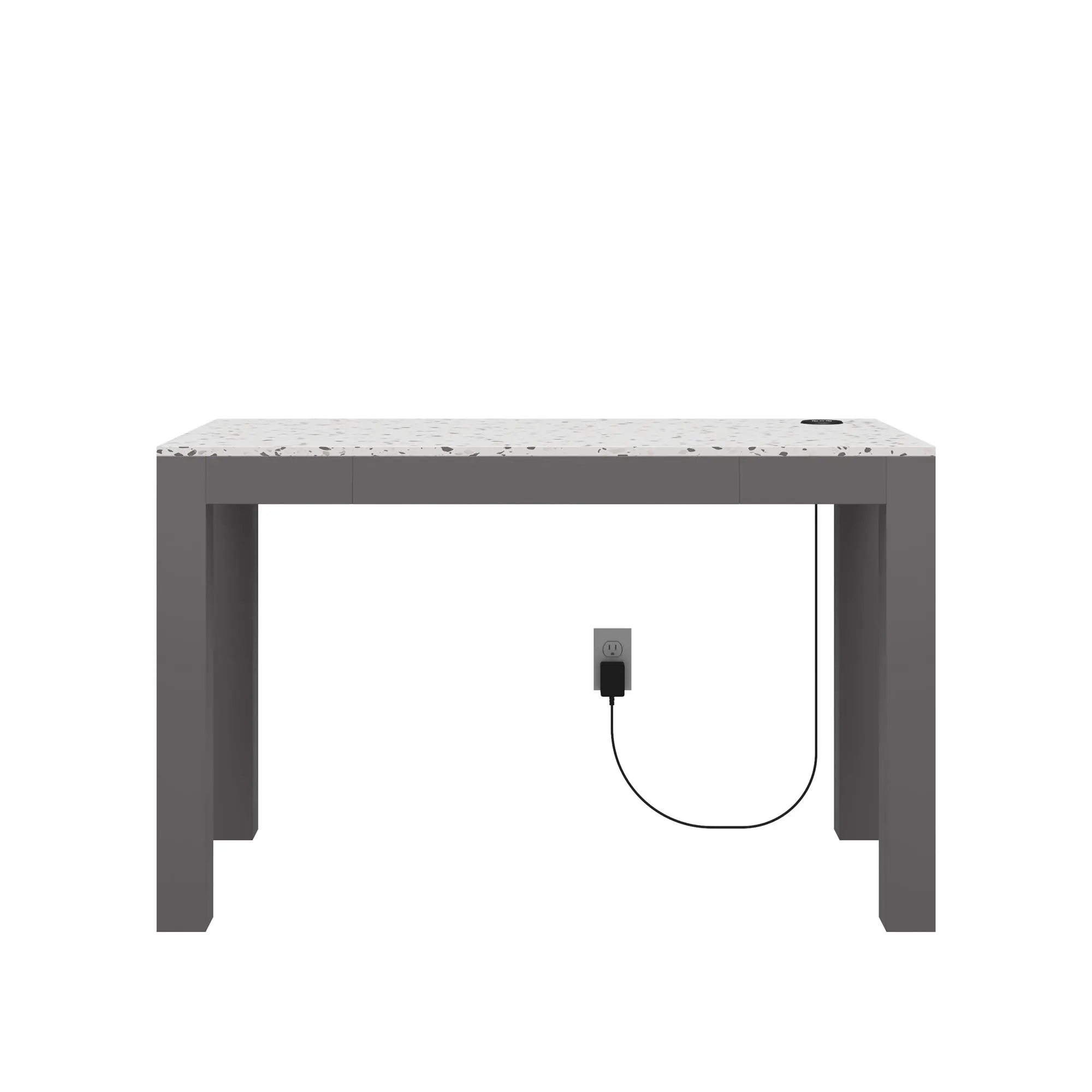 Astor Gray Desk with Wireless Charger-6