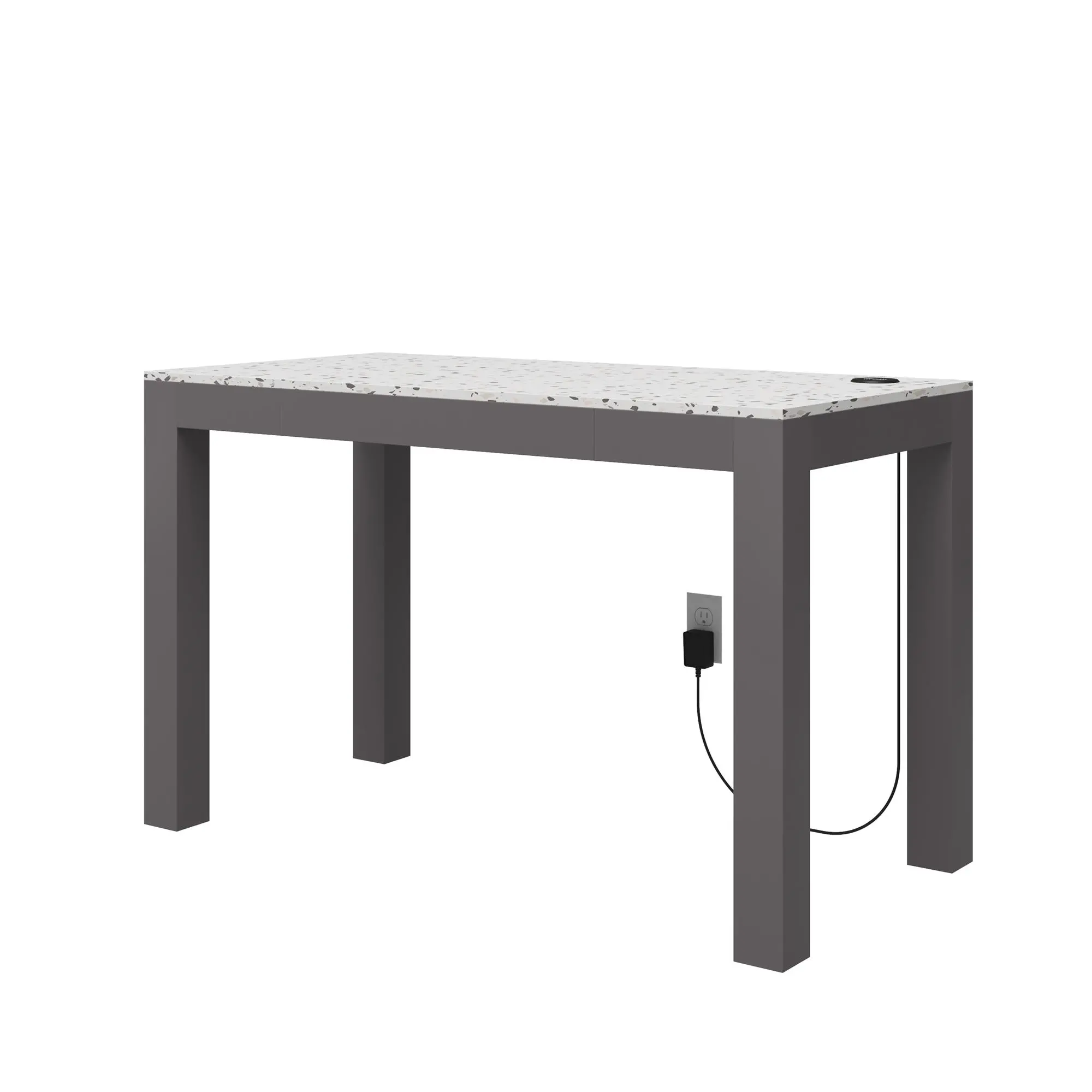 Astor Gray Desk with Wireless Charger-7