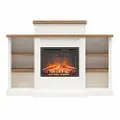 Gateswood White Electric Fireplace with Mantel and Bookcase