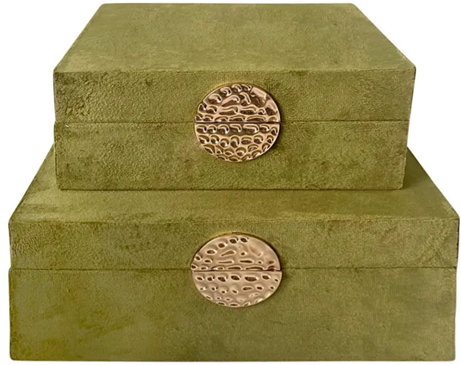 Medium Wood Box With Gold Medallion-1