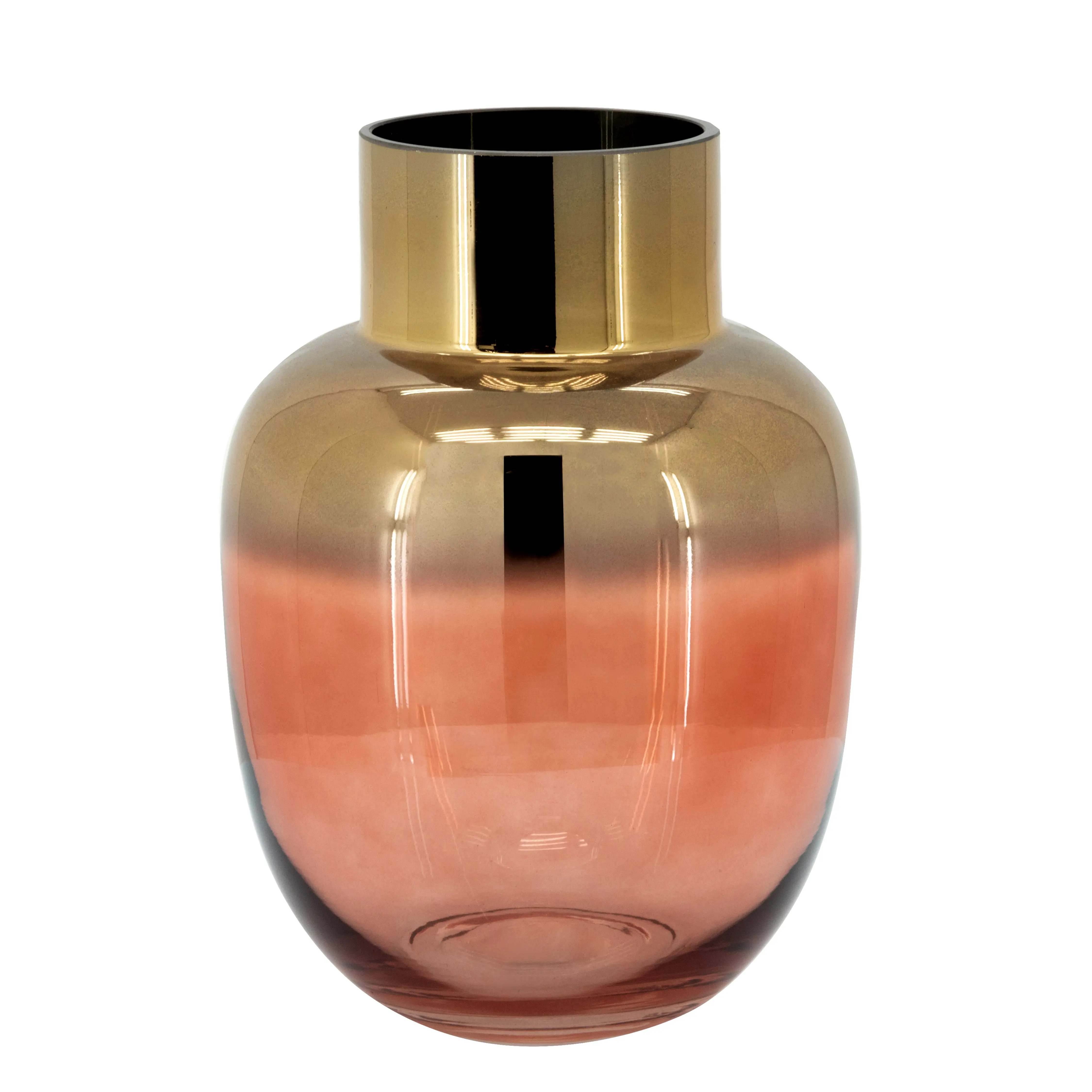 Metallic Gold and Pink 10 Glass Vase-1