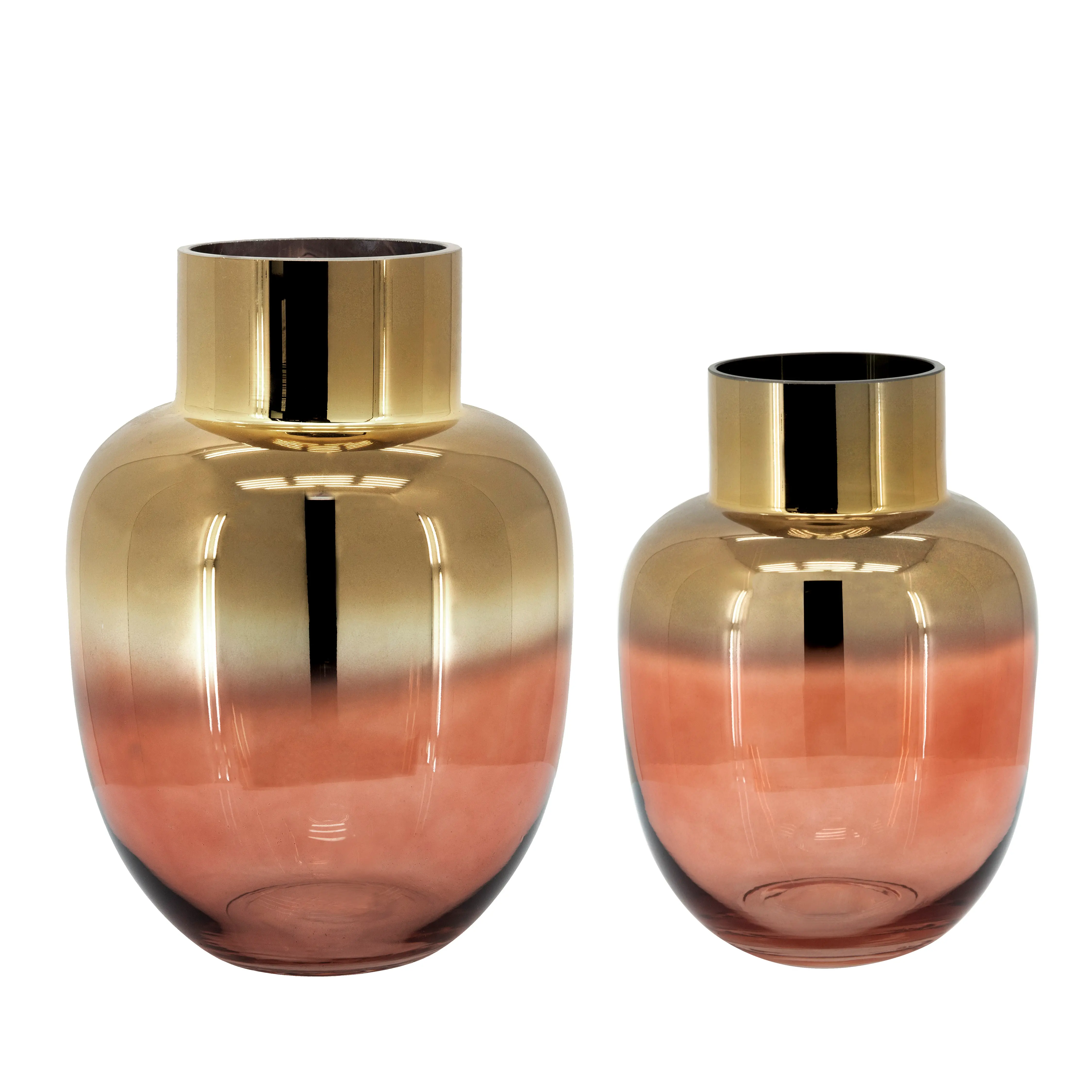 Metallic Gold and Pink 10 Glass Vase-2