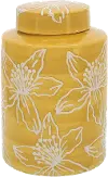 9  Yellow Floral Jar with Lid