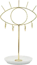 12 White/Gold Eyes With Jewelry Hanger