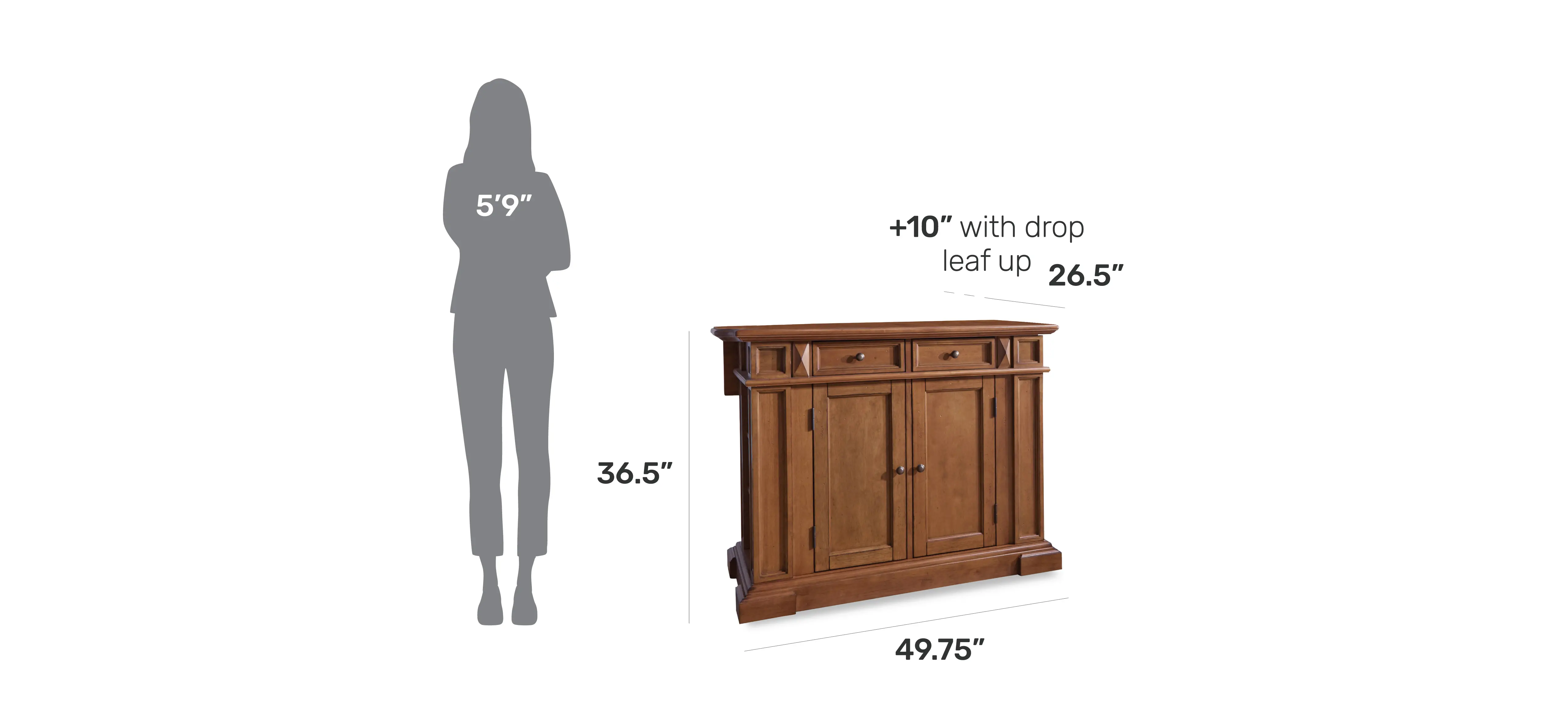 5004-94 Americana Brown Kitchen Island-4