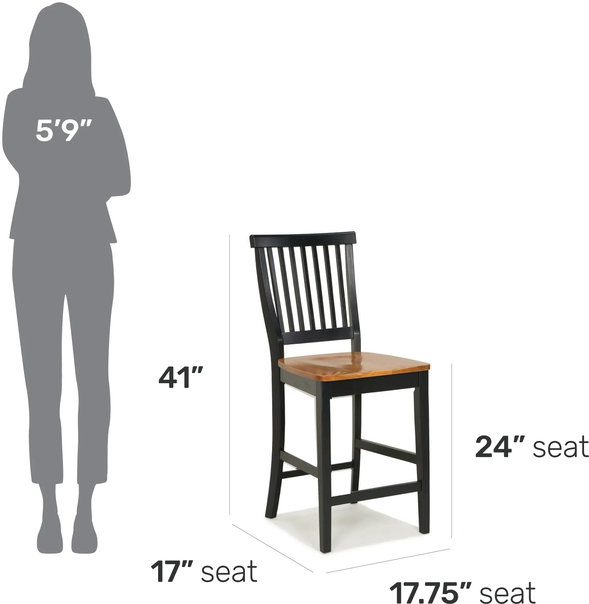 5003-89 Americana Black Counter Height Stool-3