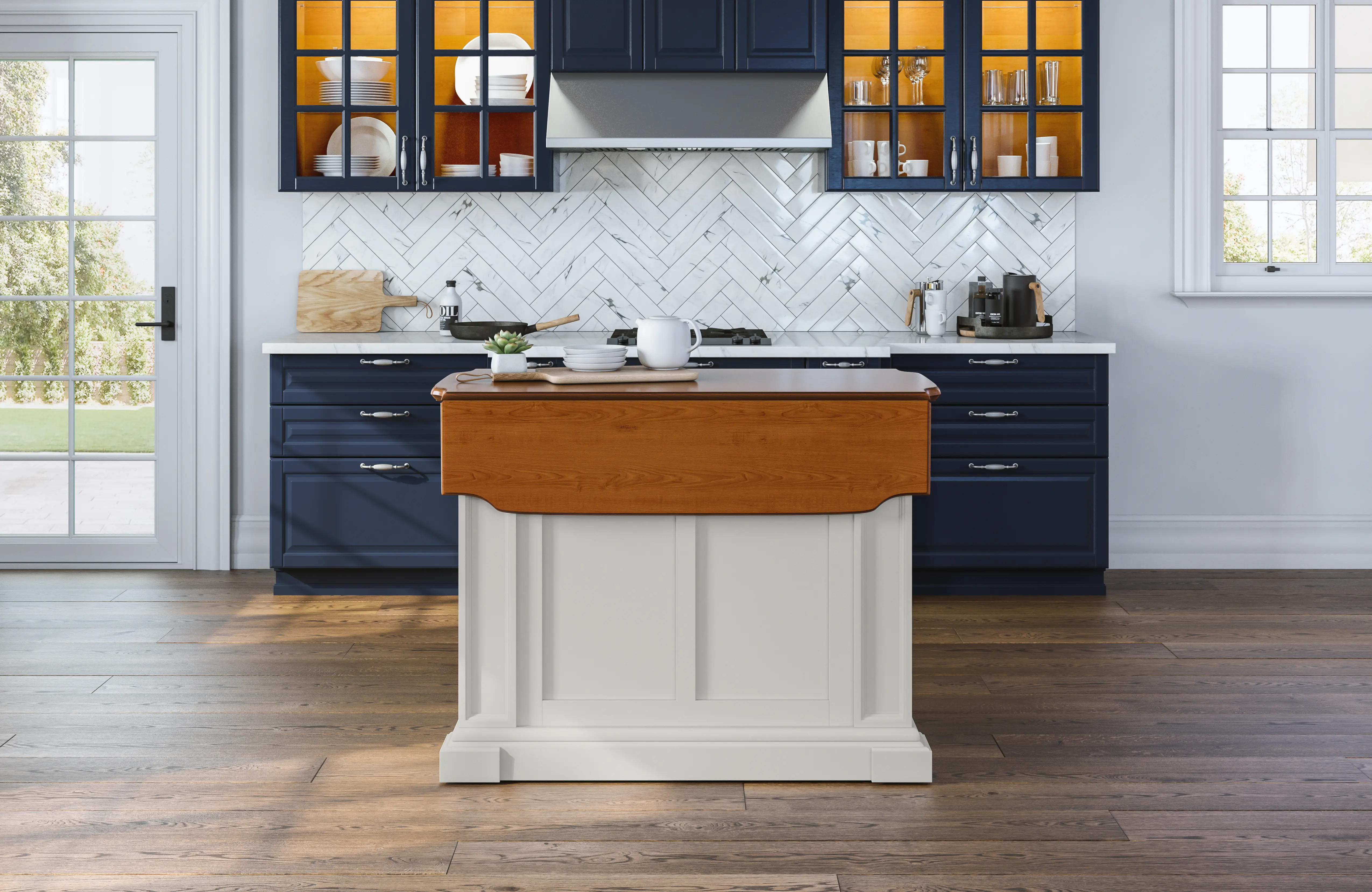 5002-94 Americana White Kitchen Island-4