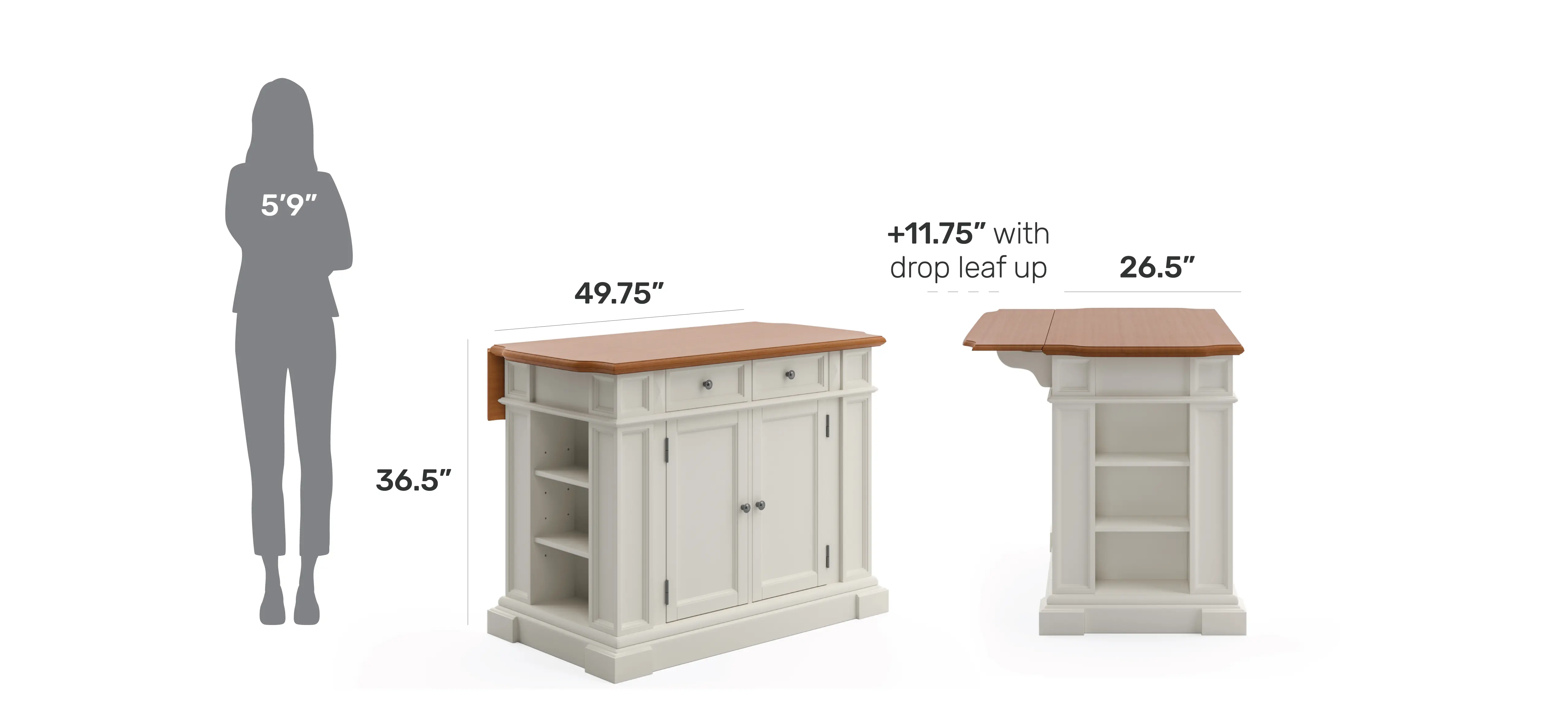 5002-94 Americana White Kitchen Island-8