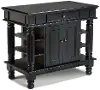 5092-94 Americana Black Kitchen Island with Shelves