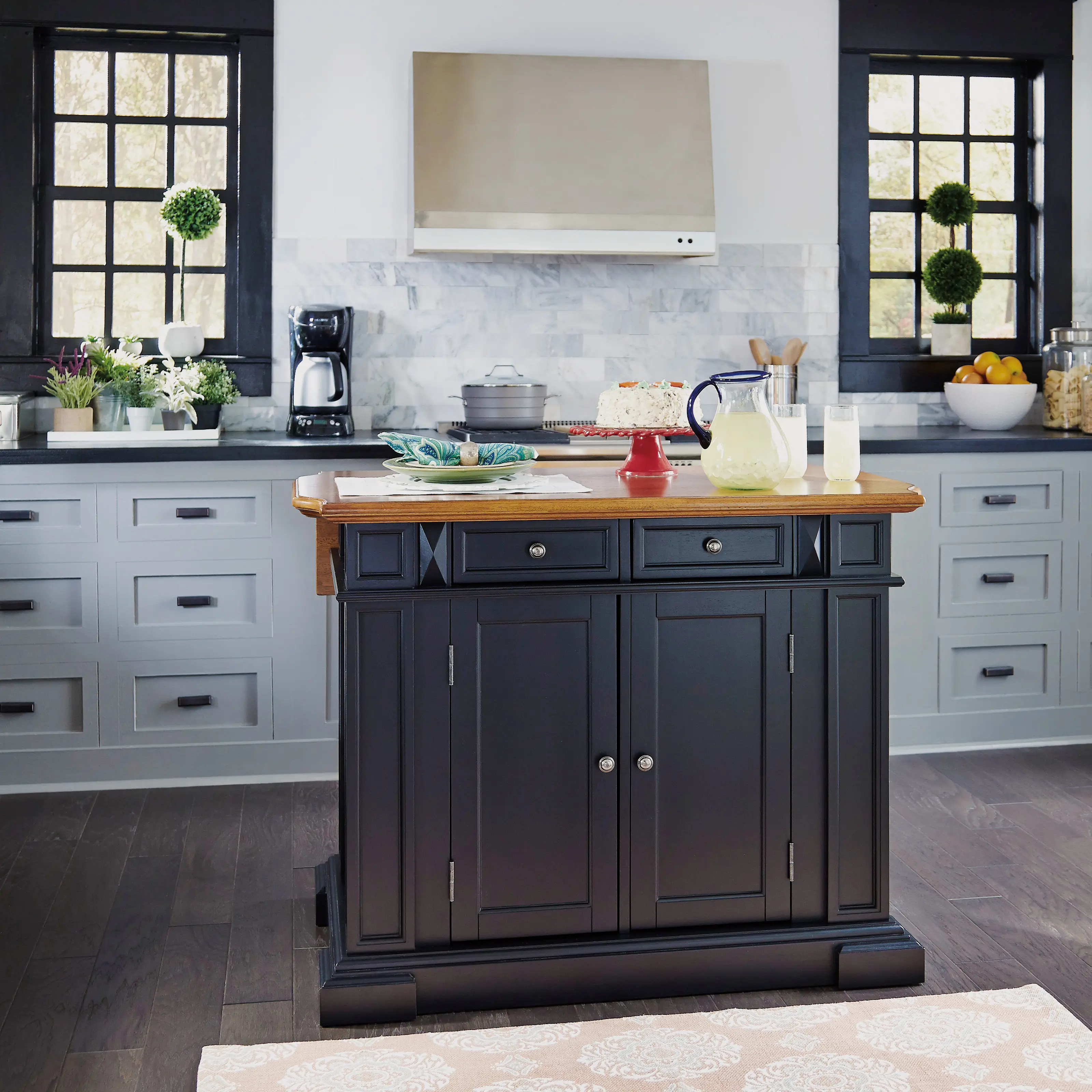 5003-94 Americana Black Kitchen Island-1