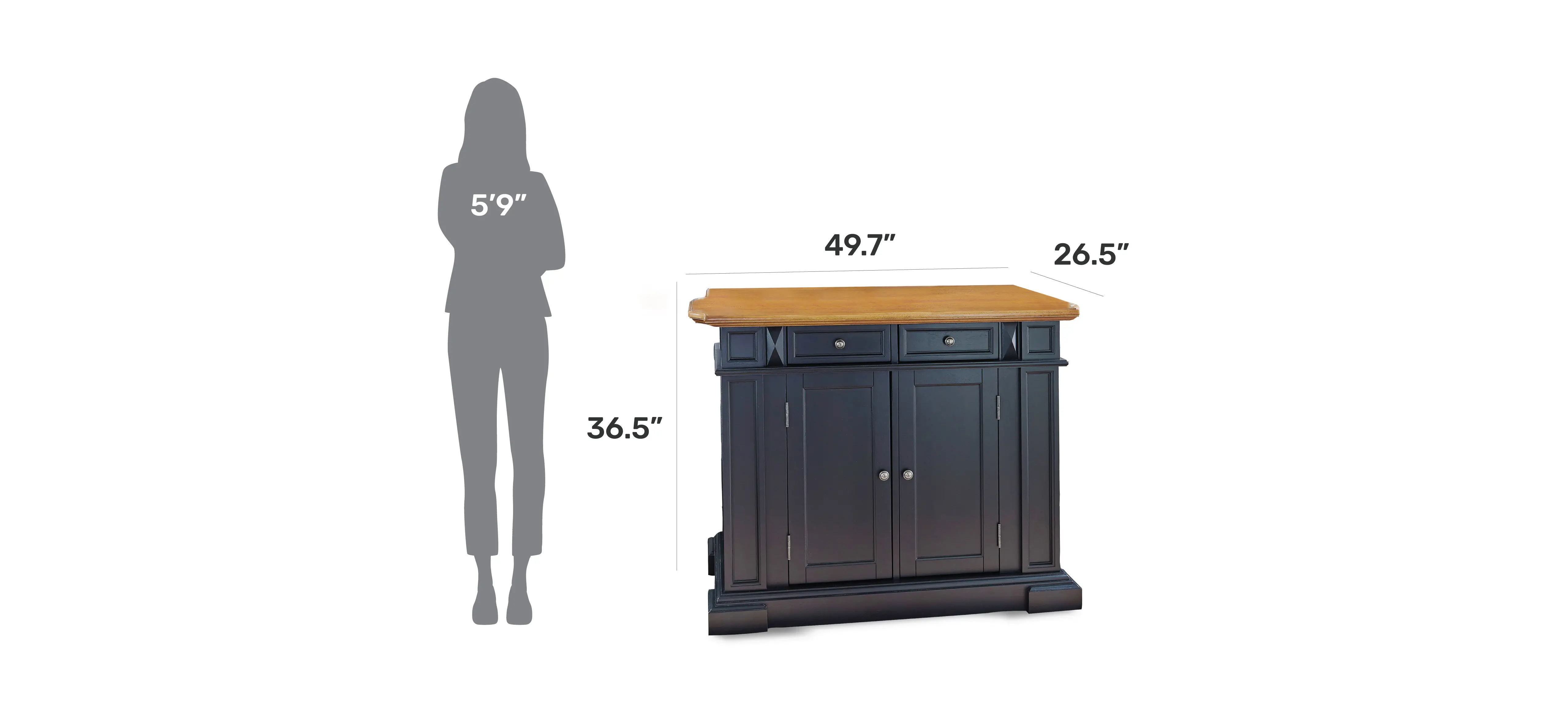 5003-94 Americana Black Kitchen Island-4