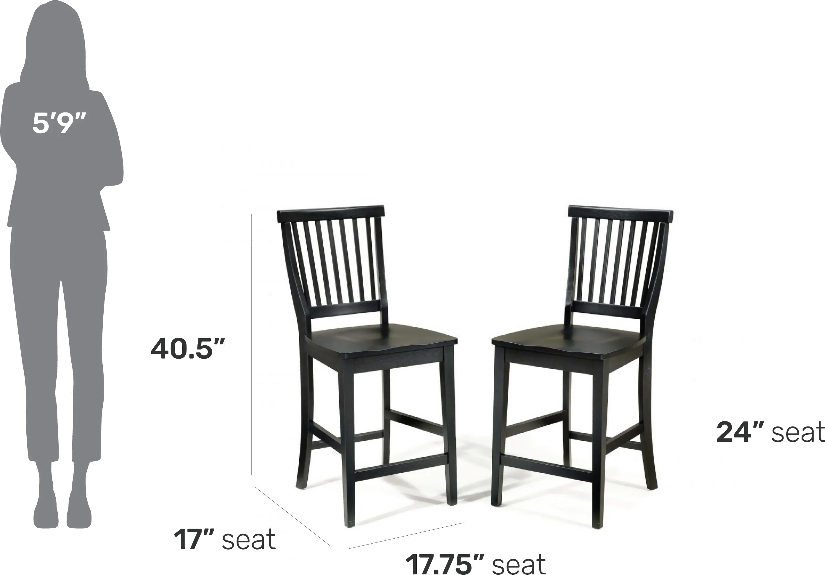 5181-89 Arts and Crafts Black Counter Stool-1