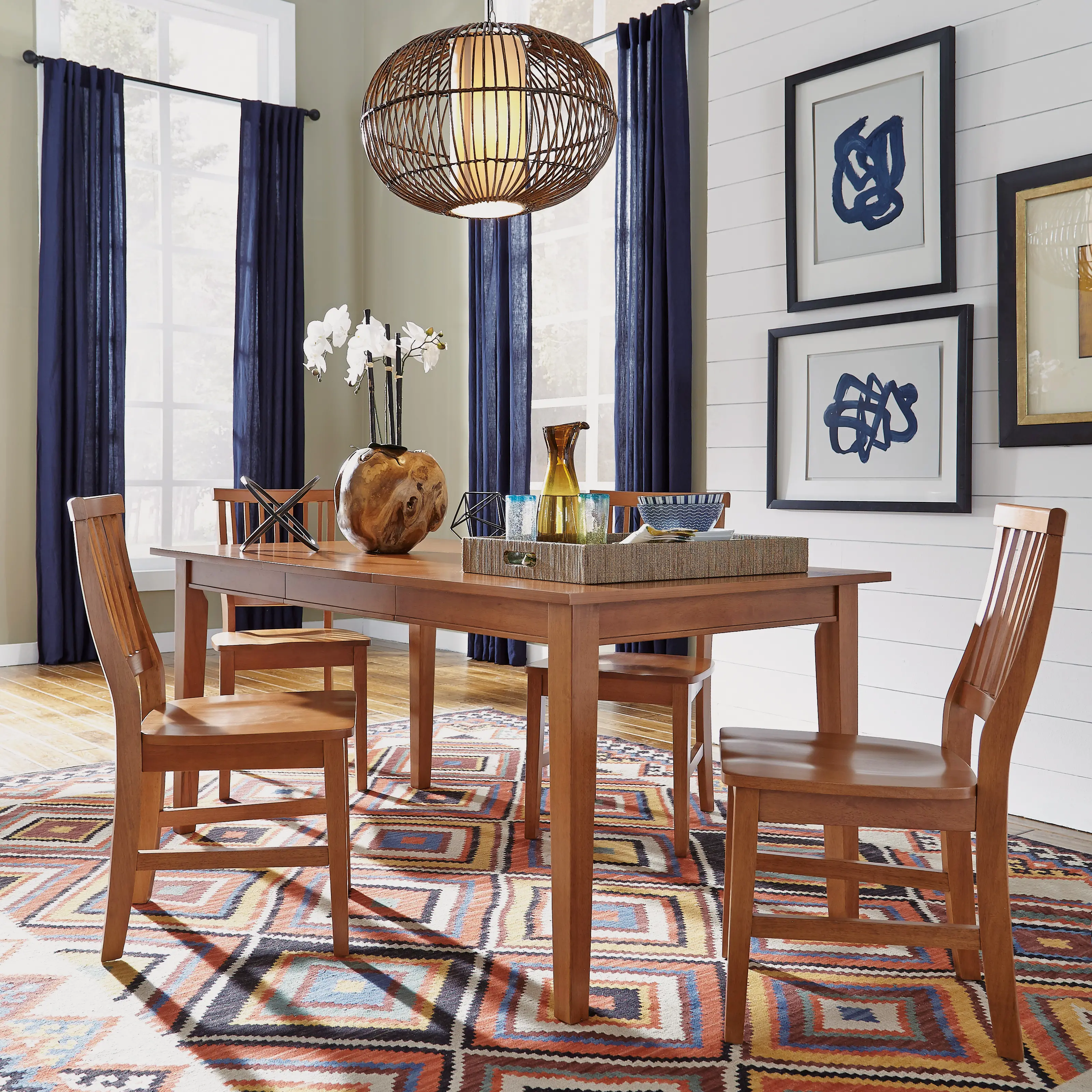 5180-31 Arts and Crafts Brown Rectangle Dining Table-2