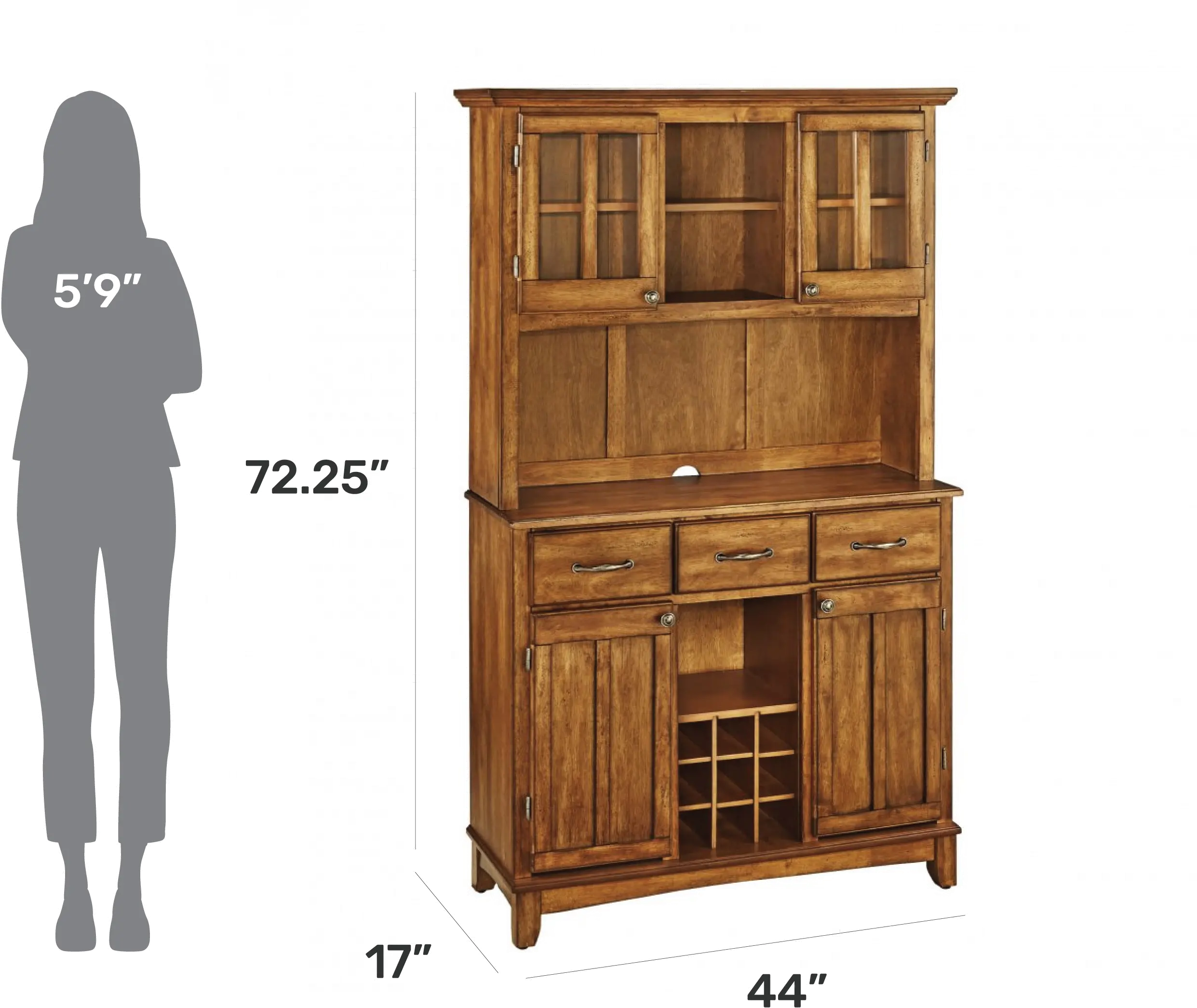 5100-0066-62 Homestyles Brown Buffet with Hutch-3