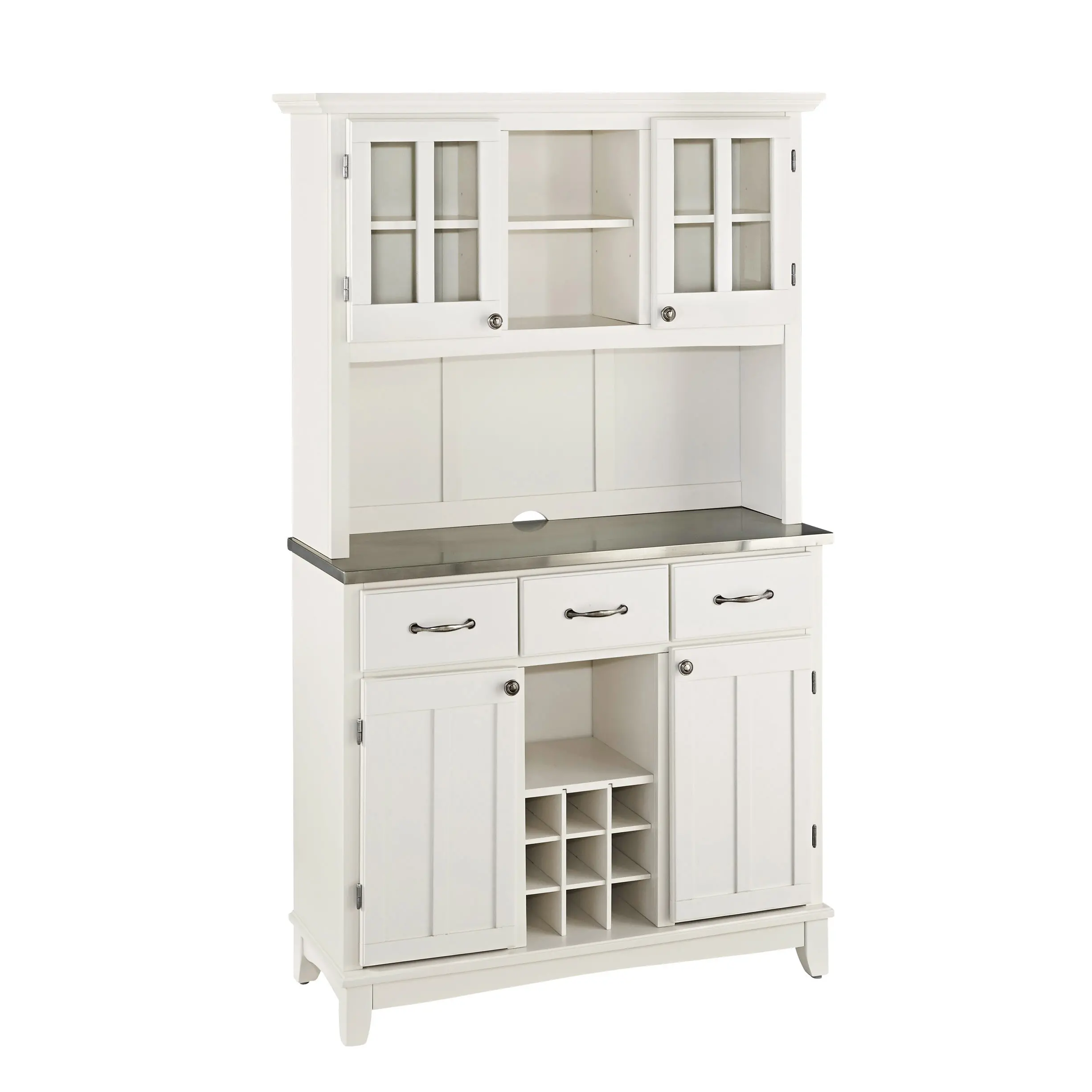 5100-0023-22 Homestyles Off-White with Stainless Steel top Buffet with Hutch-4