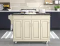 9200-1024 Create-A-Cart Off-White Kitchen Cart with Granite Top