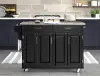 9200-1042 Create-A-Cart Black Kitchen Cart with Stainless Steel Top