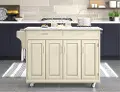 9200-1023 Create-A-Cart Off-white Kitchen Cart with Gray Granite Top