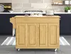 9200-1011 Create-A-Cart Light Brown Kitchen Cart with Hardwood Top