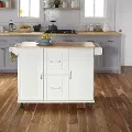 4516-95 Dolly Madison Off-White Kitchen Cart with Drop Leaf