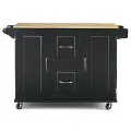 4517-95 Dolly Madison Black Kitchen Cart with Drop Leaf