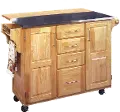 5086-95 General Natural Kitchen Island with Gray Top
