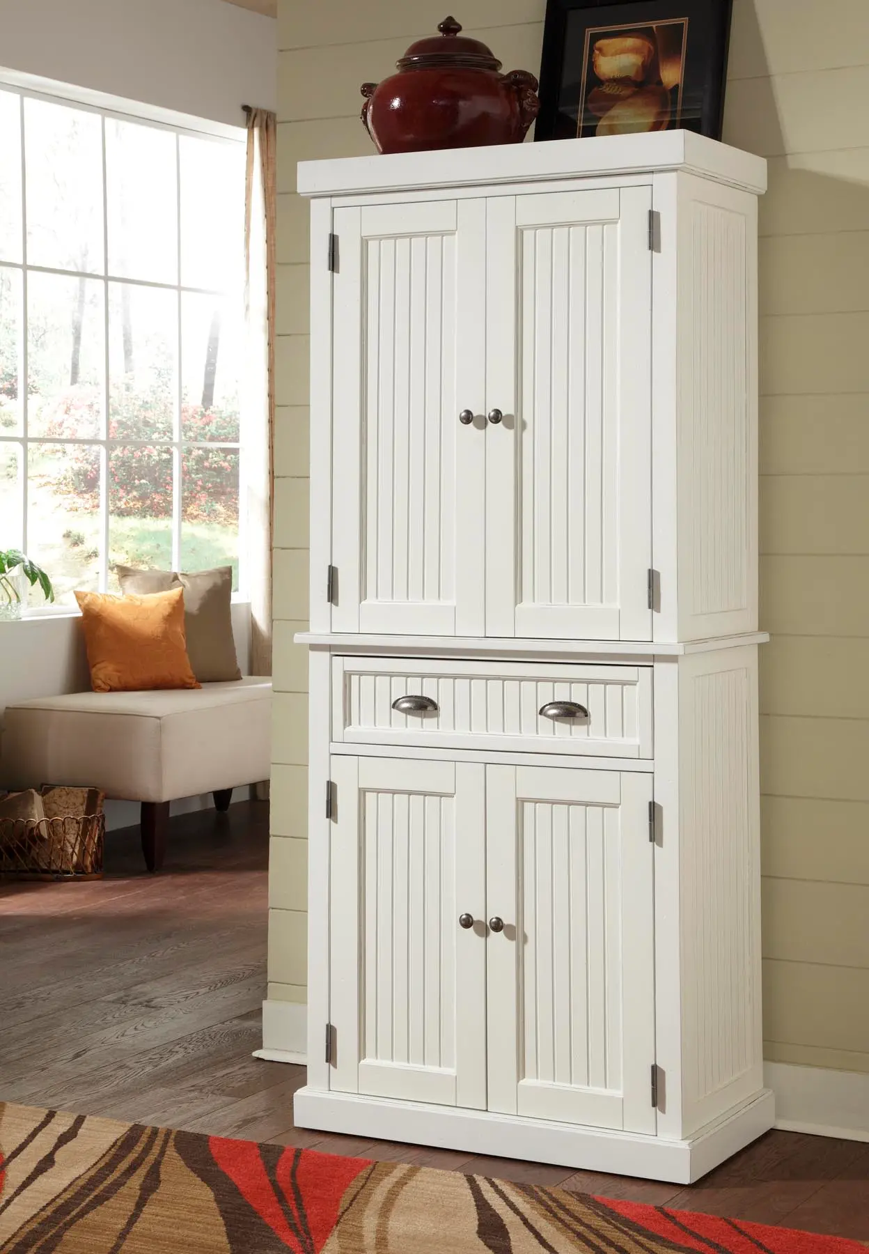 5022-69 Nantucket Off-White Tall Storage Pantry-2