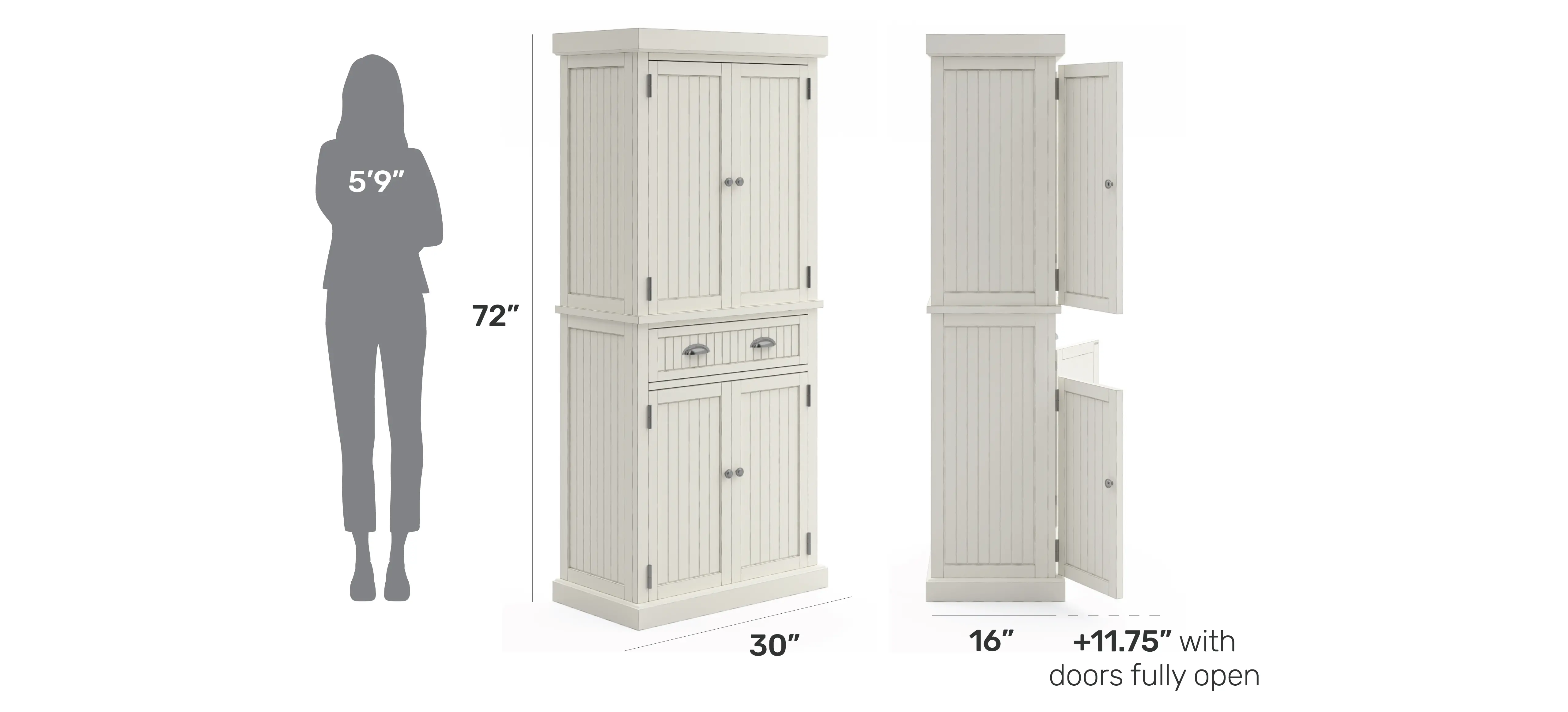 5022-69 Nantucket Off-White Tall Storage Pantry-7