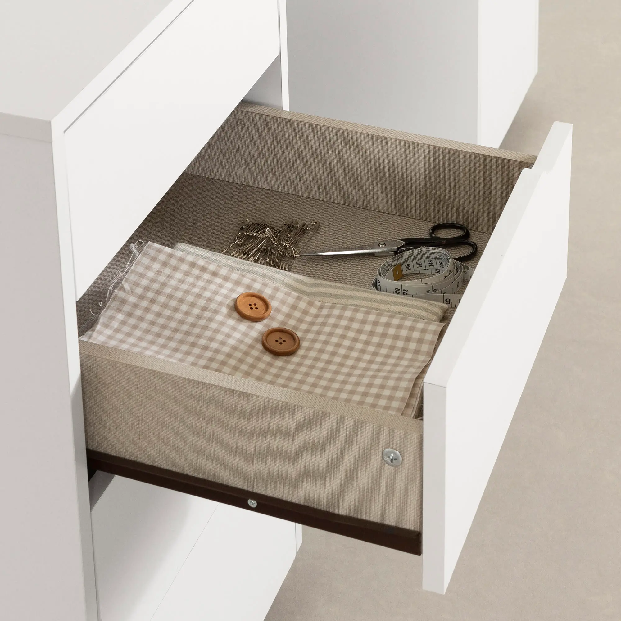 7550728 Crea White Sewing Craft Table with Wheels - South Shore-5