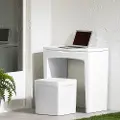 13786 Dalya White Small Outdoor Desk with Bench - South Shore