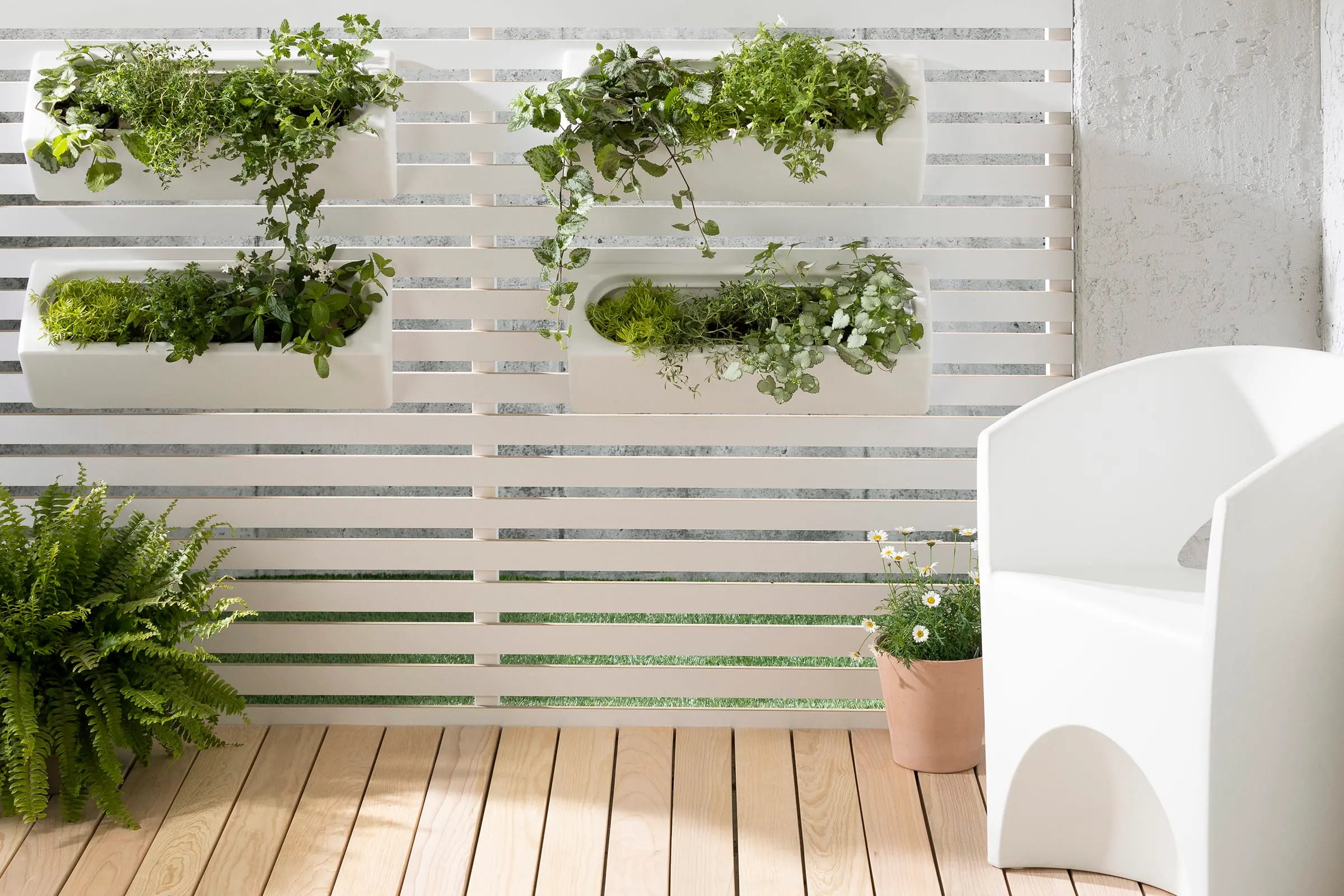 13801 Dalya White Wall Planters, Set of 4-4
