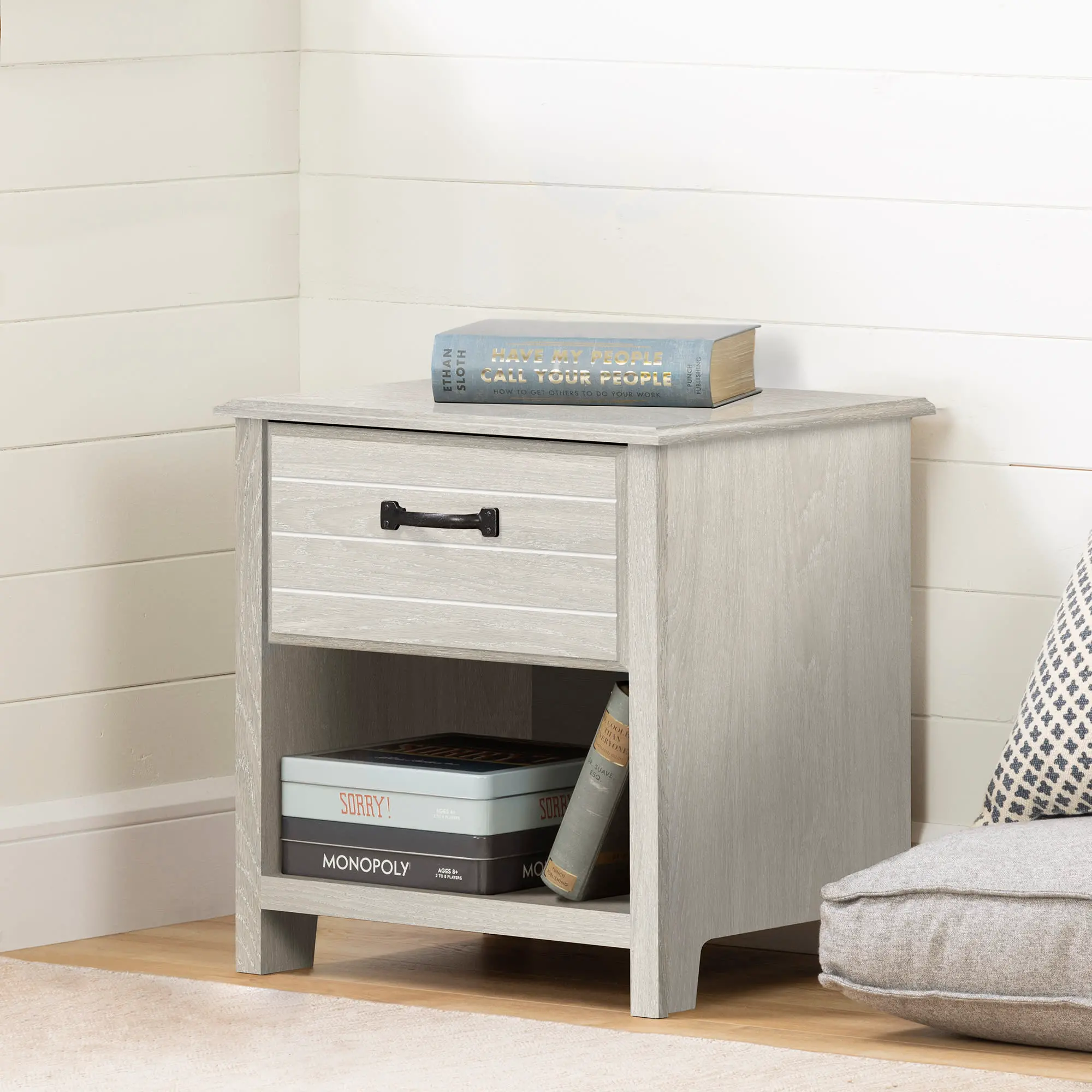 14497 Ulysses Gray Oak 1-Drawer Nightstand - South Shore-2