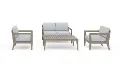 5675-6010D21 Sustain 4 Piece Brown and Gray Outdoor Conversation Set