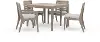 5675-3781D80D Sustain Brown 5 Piece Outdoor Dining Table with Armchairs