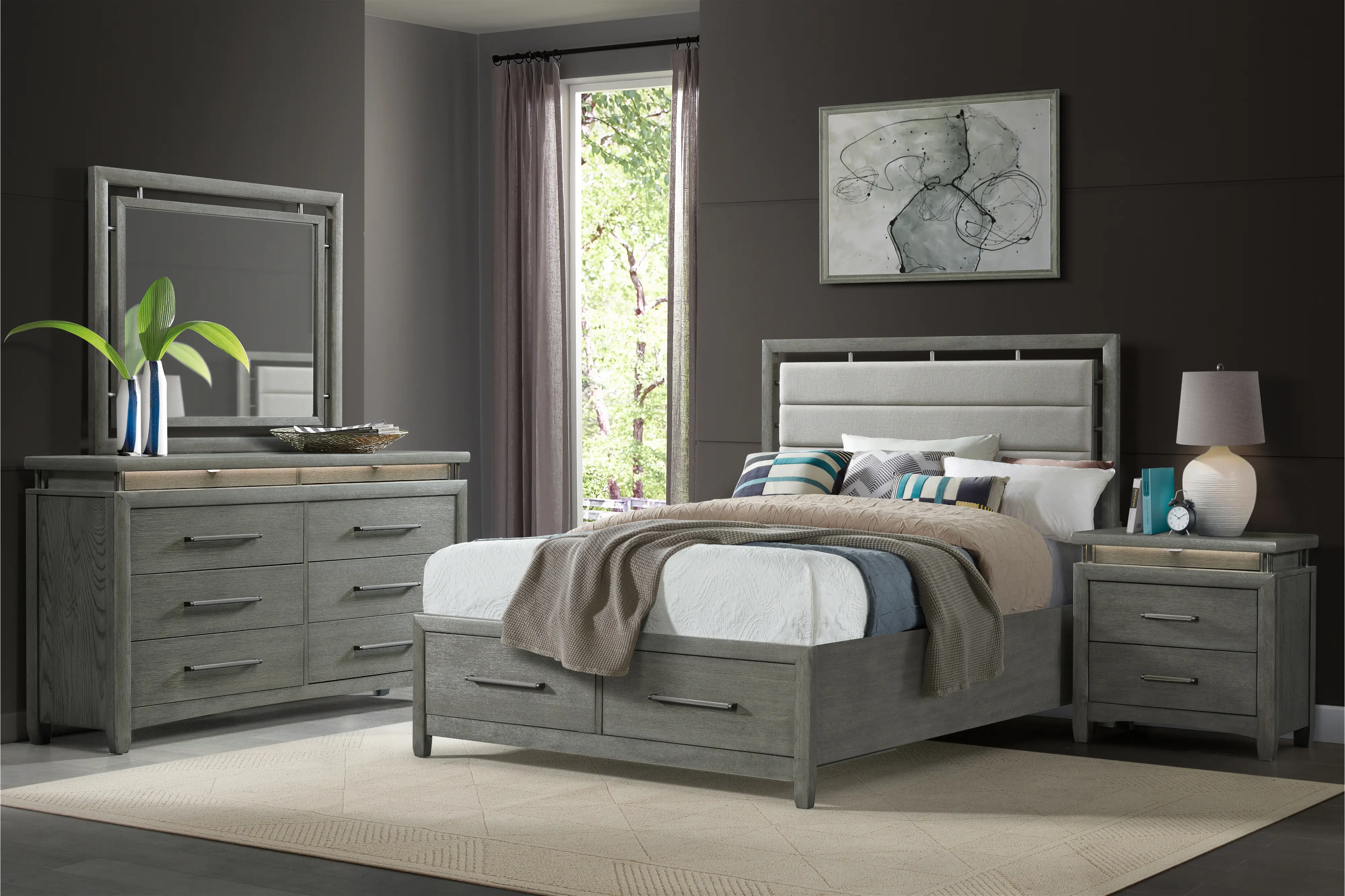 Chelsea Gray 4 Piece Queen Bedroom Set-1