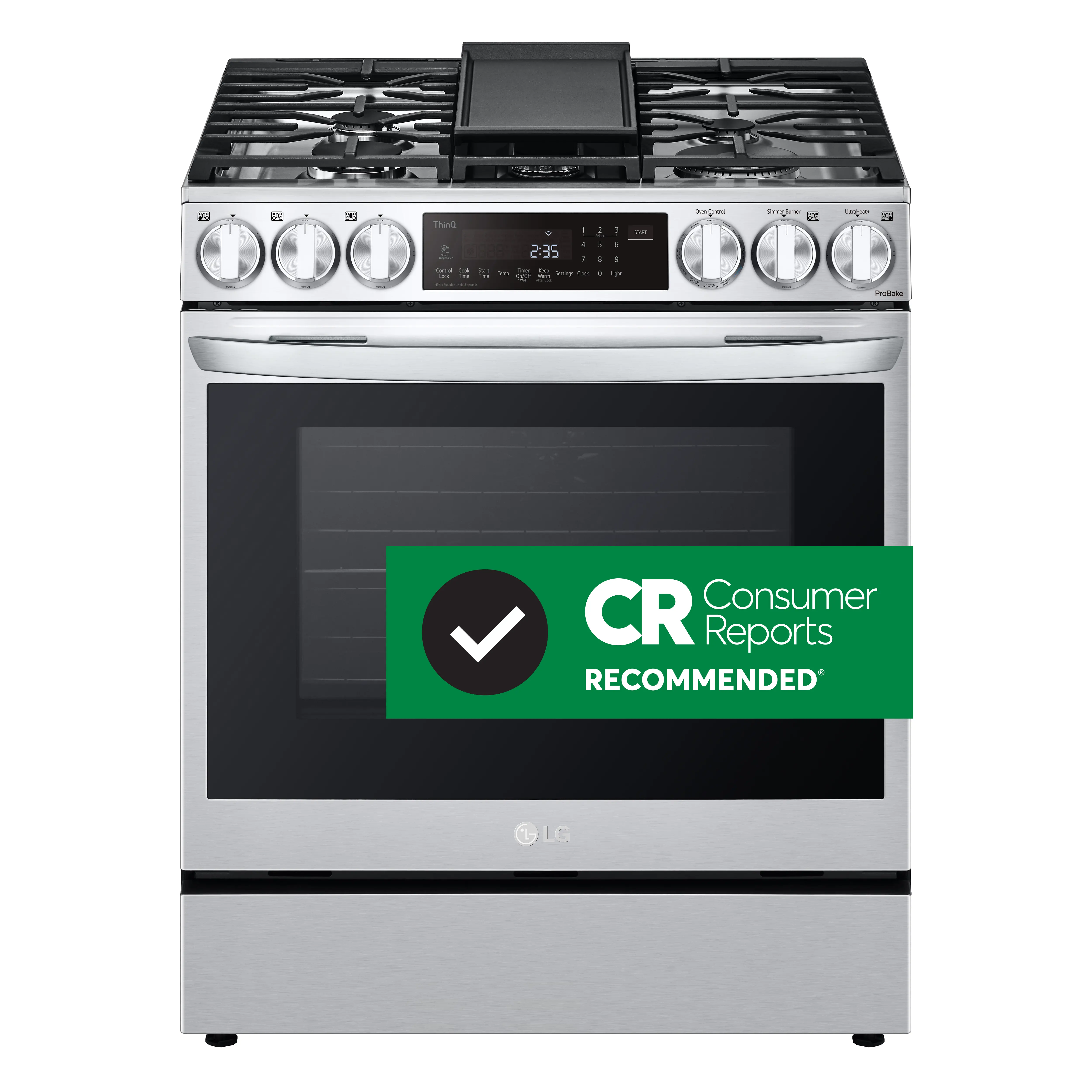 LSDL6336F LG 6.3 cu ft Dual Fuel Range with InstaView - Stainless Steel-2