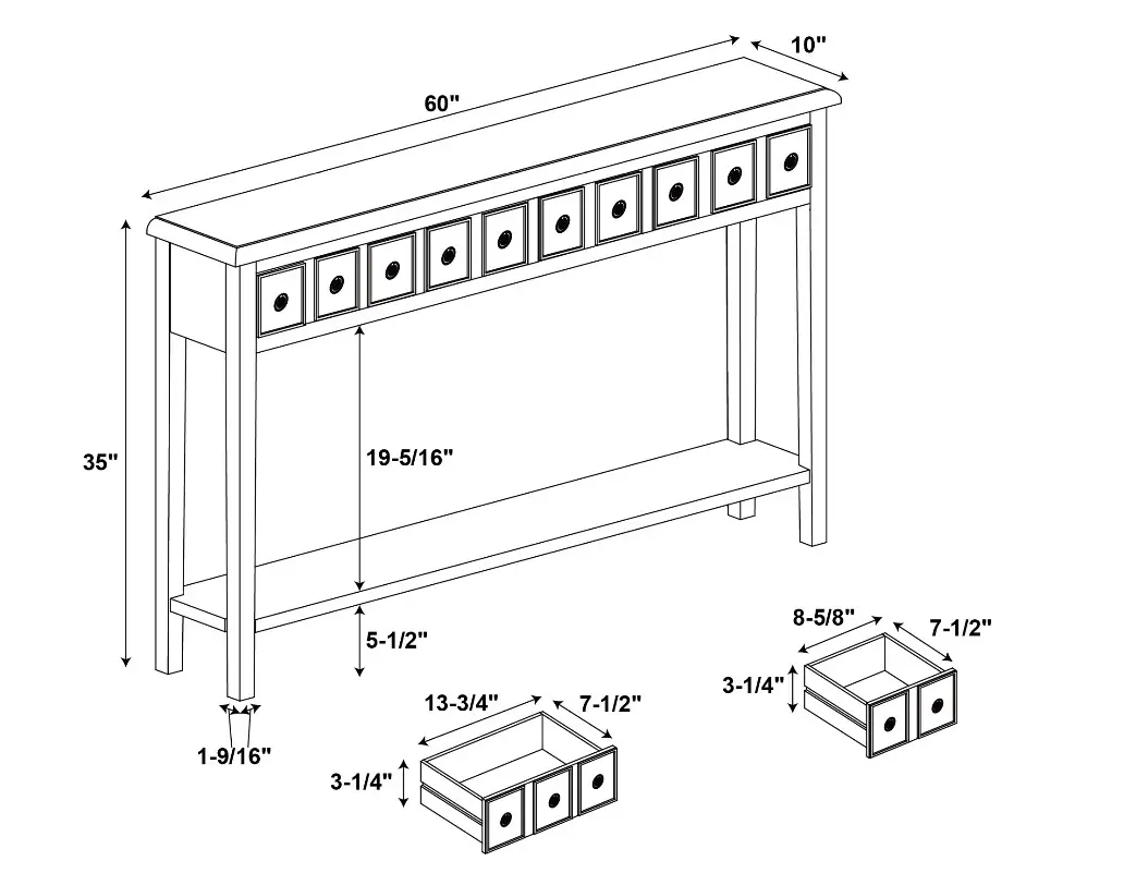 Sadie Cream Long Console Table-8