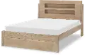 District Weathered Oak Full Bed with Lights