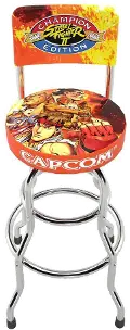 STOOL/SF_SWIVEL Arcade1up Street Fighter II Champion Edition: Capcom High-Back Pub Stool
