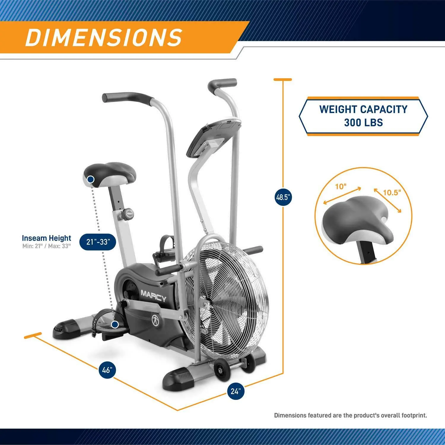 AIR-1 Marcy Deluxe Fan Stationary Bike-6