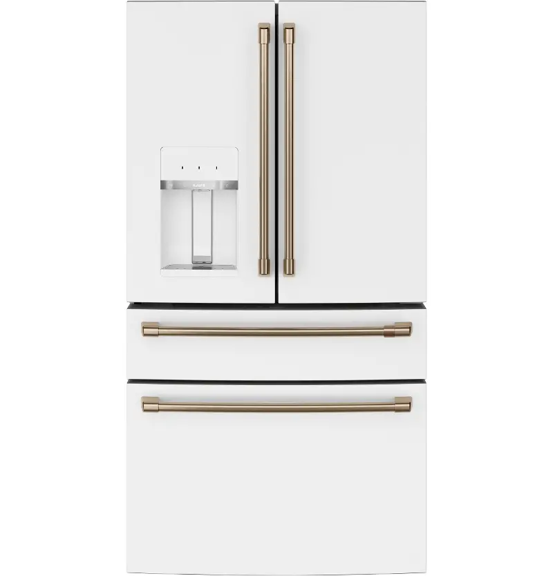 GE Cafe 22.3 Cu Ft French Door Refrigerator - Counter Depth Matte White