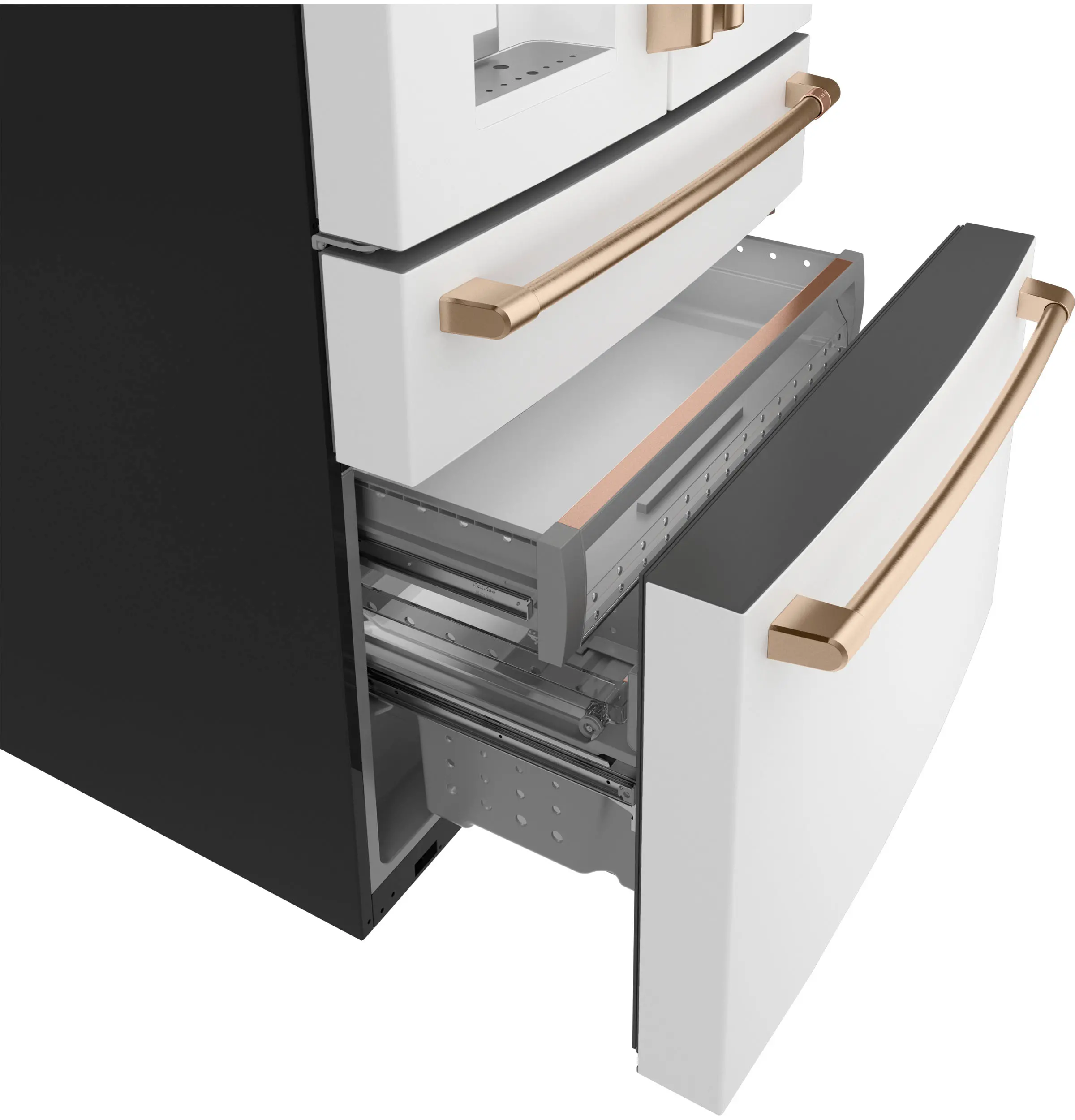 CXE22DP4PW2 GE Cafe 22.3 Cu Ft French Door Refrigerator - Counter Depth Matte White-6