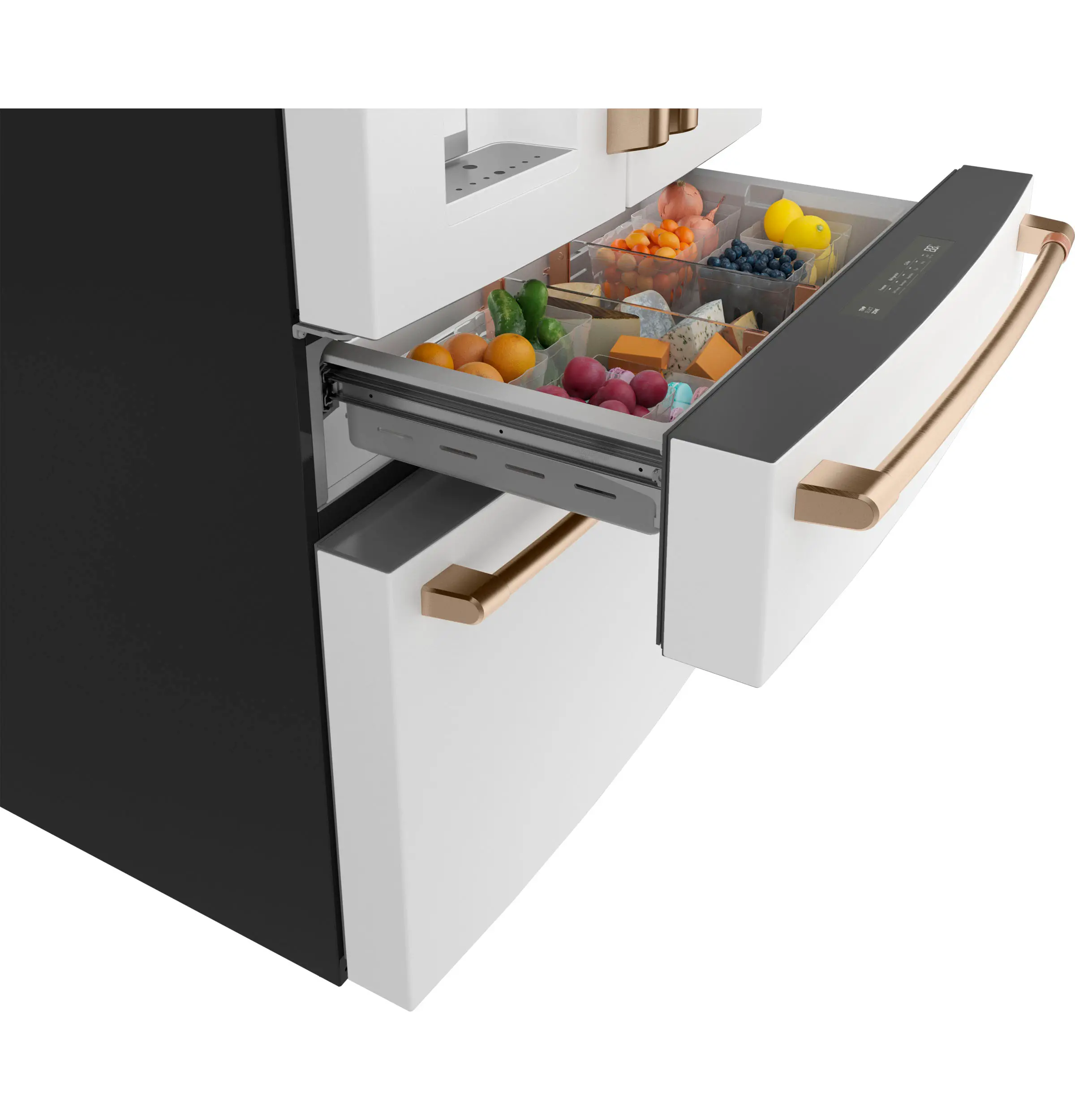 CXE22DP4PW2 GE Cafe 22.3 Cu Ft French Door Refrigerator - Counter Depth Matte White-7