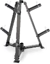 PT-5757 Impex Black 6-Peg Olympic Weight Plate Tree and Vertical Bar Holder