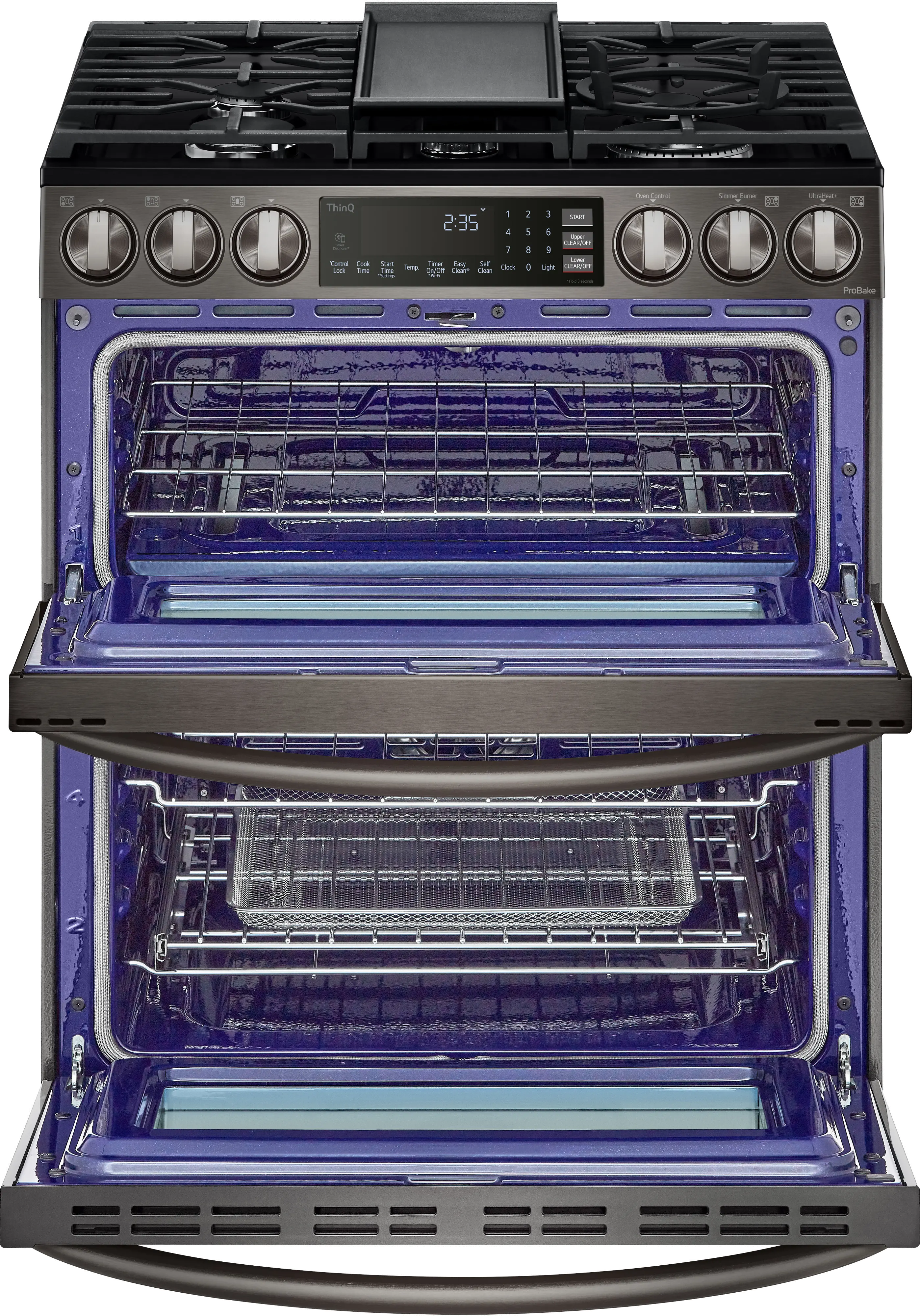 LTGL6937D LG 6.9 cu ft Double Oven Gas Range with InstaView - Black Stainless Steel-3