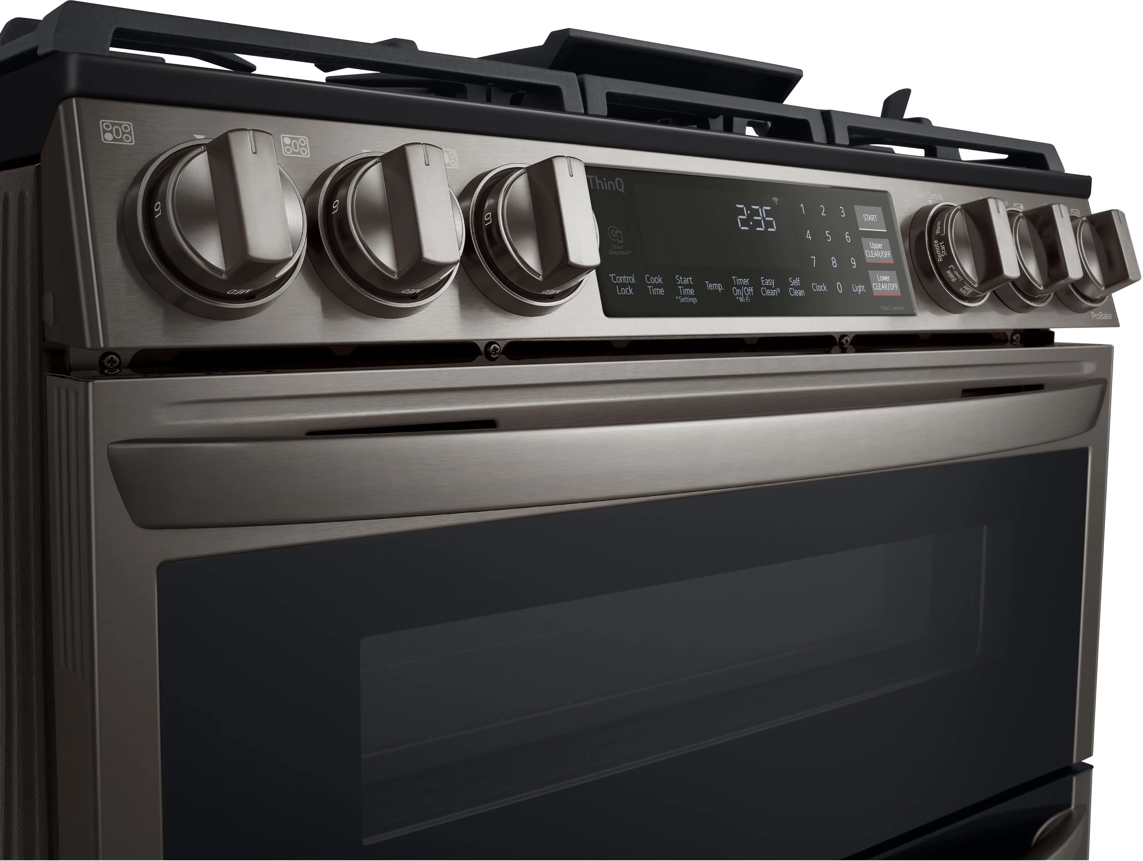 LTGL6937D LG 6.9 cu ft Double Oven Gas Range with InstaView - Black Stainless Steel-2