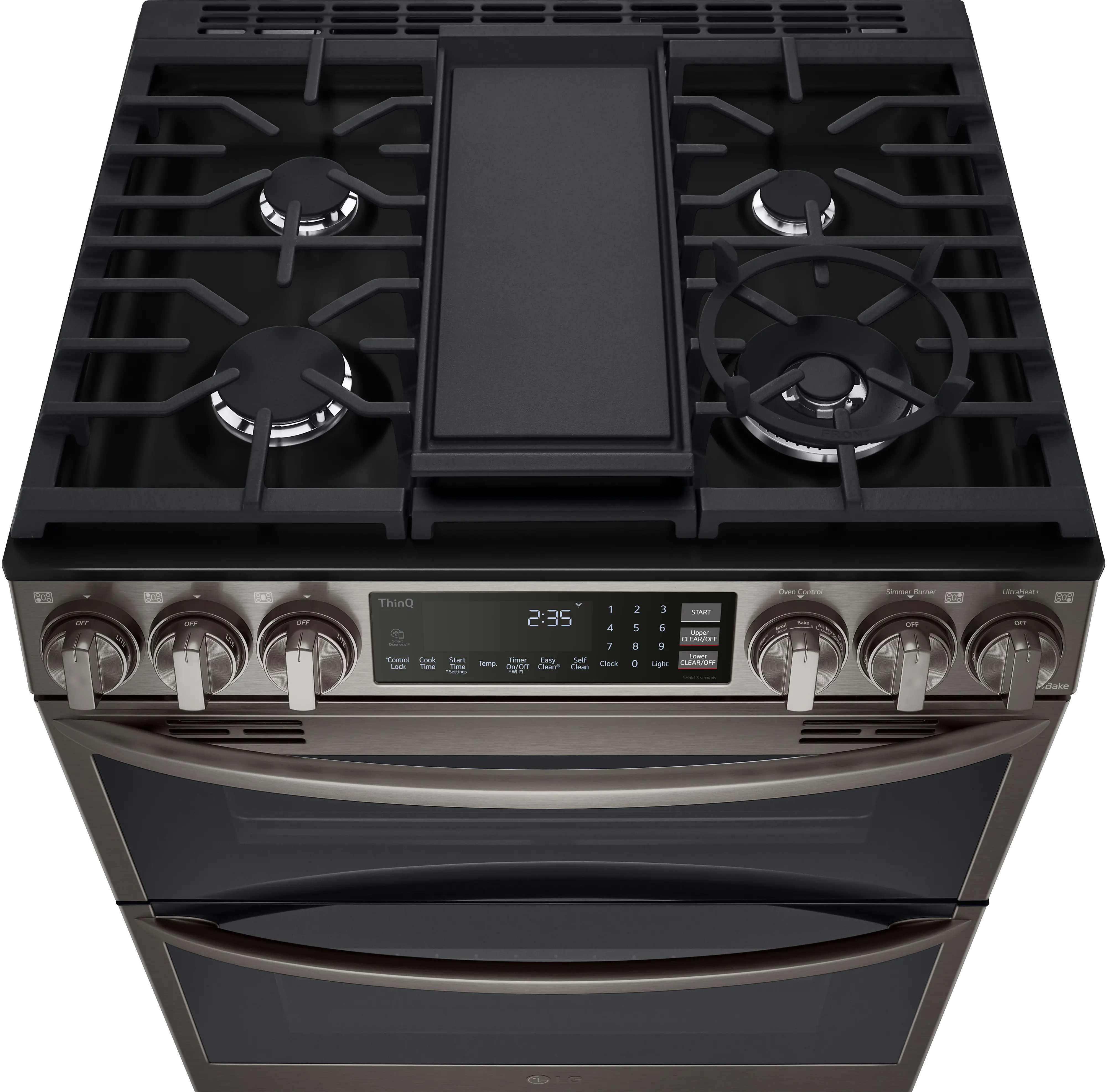 LTGL6937D LG 6.9 cu ft Double Oven Gas Range with InstaView - Black Stainless Steel-5