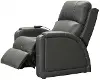 647957-7/1273/58-3073/5 Reliever Gunmetal Power Lay-Flat Recliner with Massage and Heat