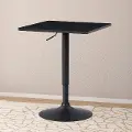 Black Square Adjustable Height Pedestal Table