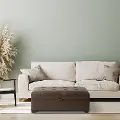 Antonio Dark Brown Tufted Storage Ottoman